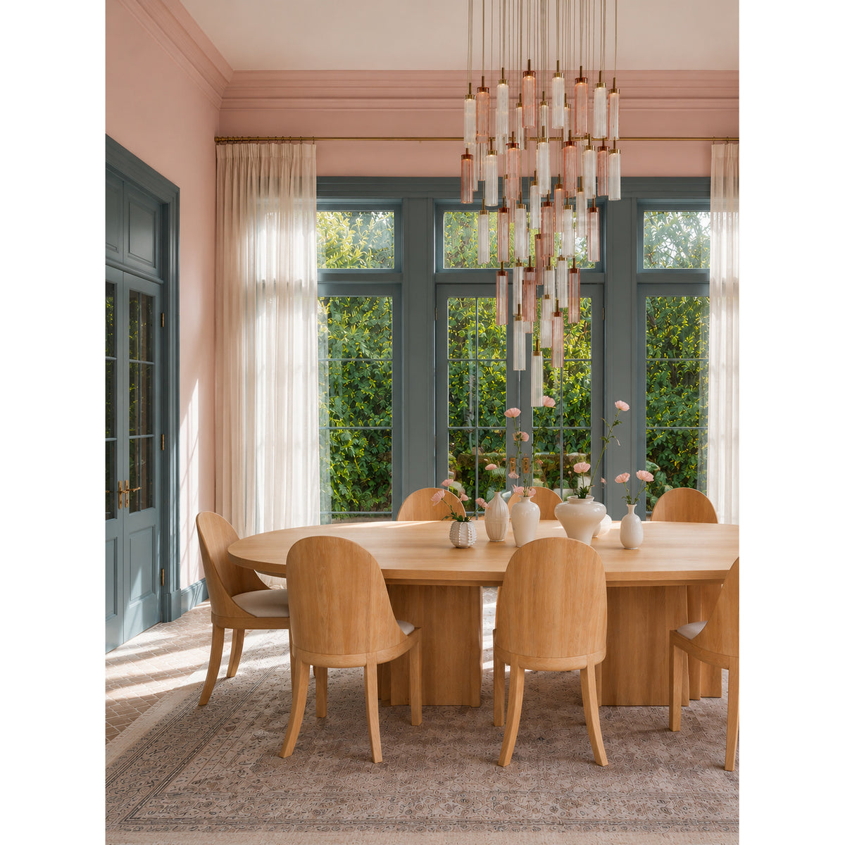 Crystorama Addis 36" LED Multi-Light Pendant Aged Brass Spring - lifestyle