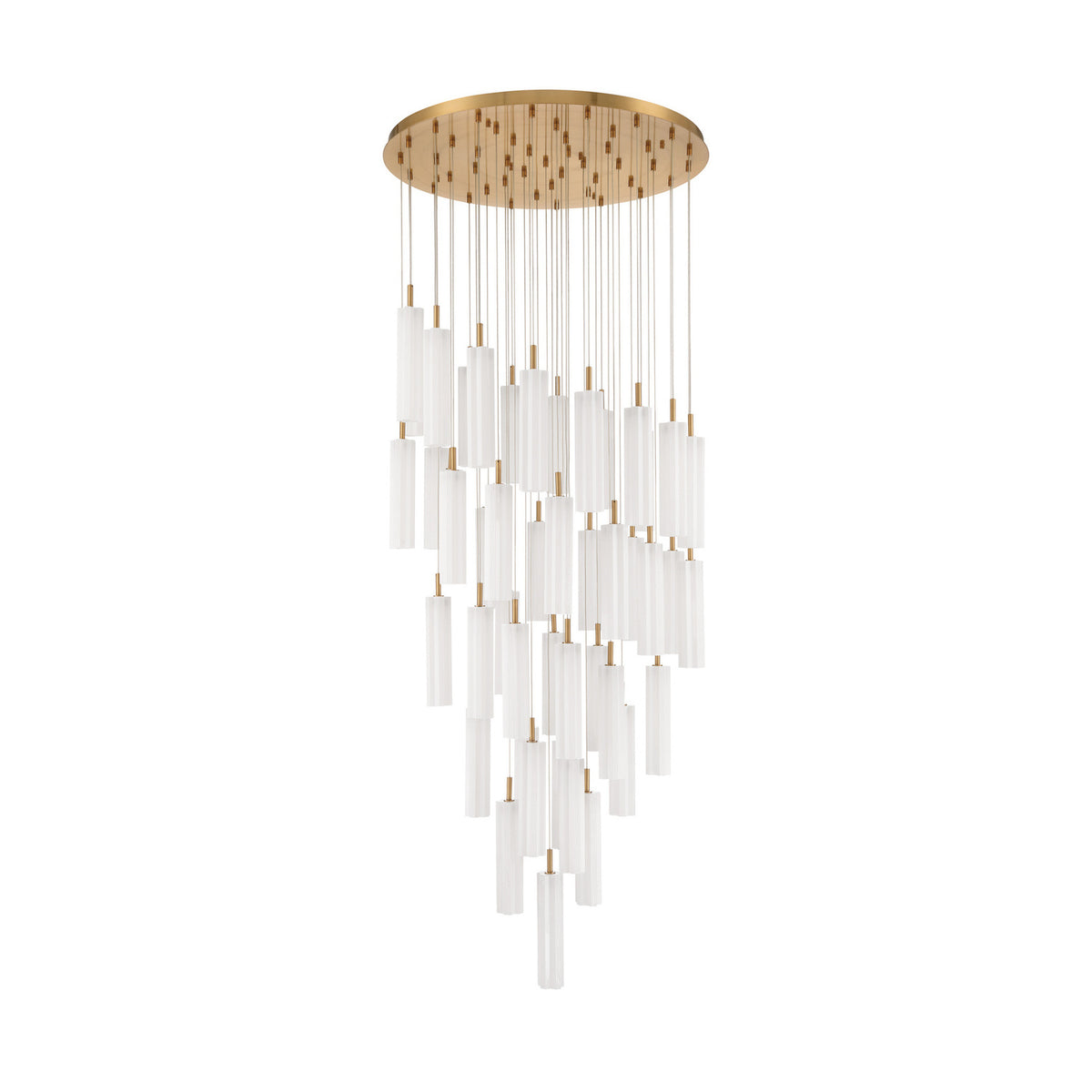 Crystorama Addis 36" LED Multi-Light Pendant Aged Brass White - detail