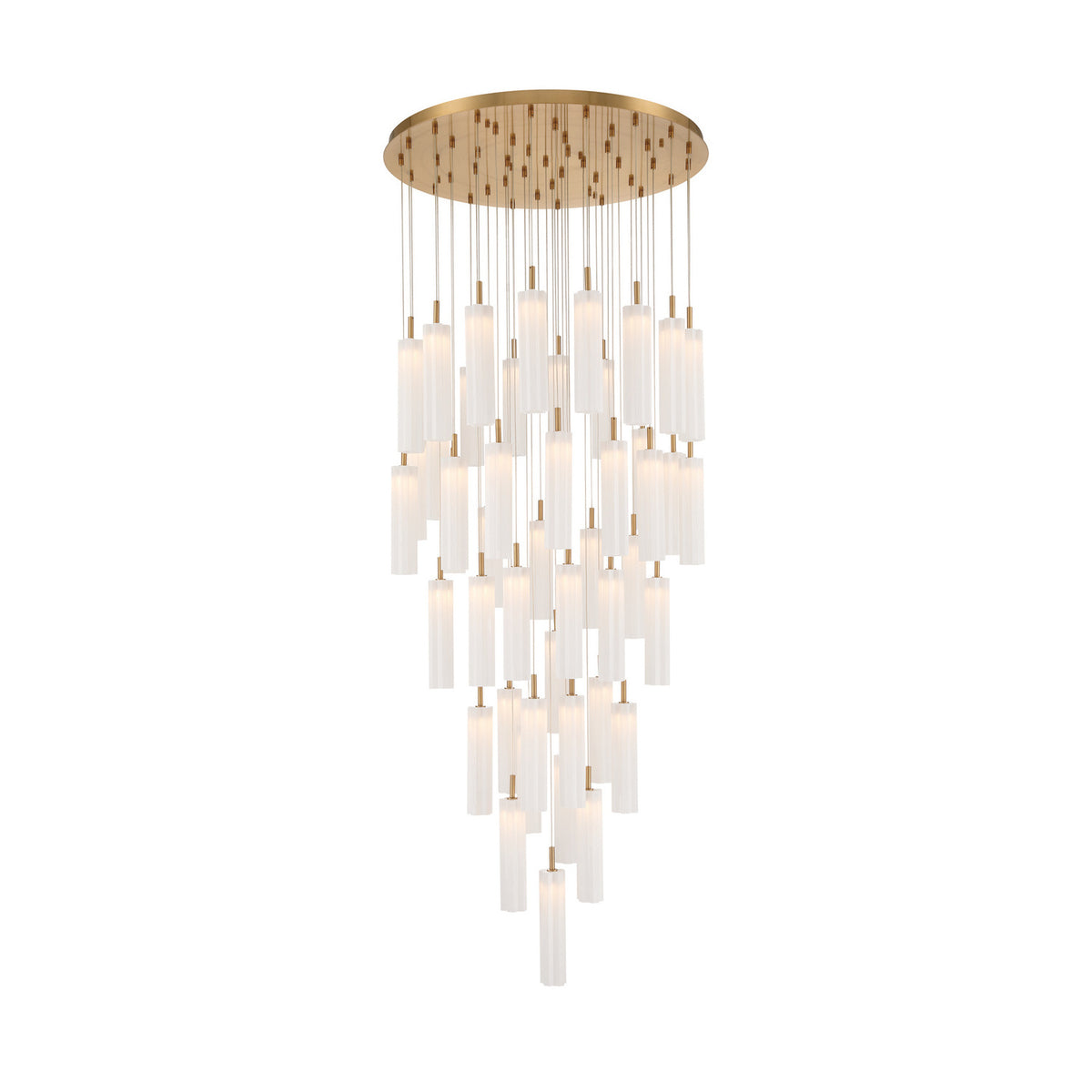 Crystorama Addis 36" LED Multi-Light Pendant Aged Brass White - detail