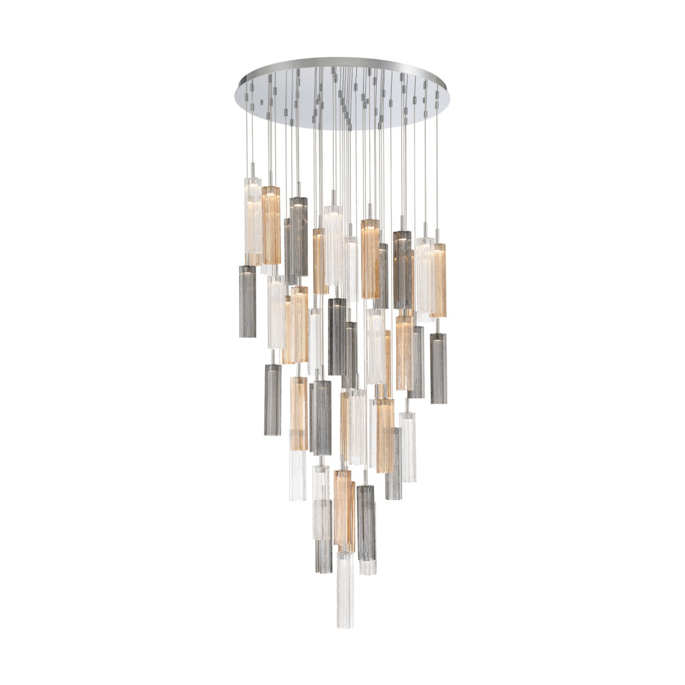 Crystorama Addis 36" LED Multi-Light Pendant Polished Chrome Autumn