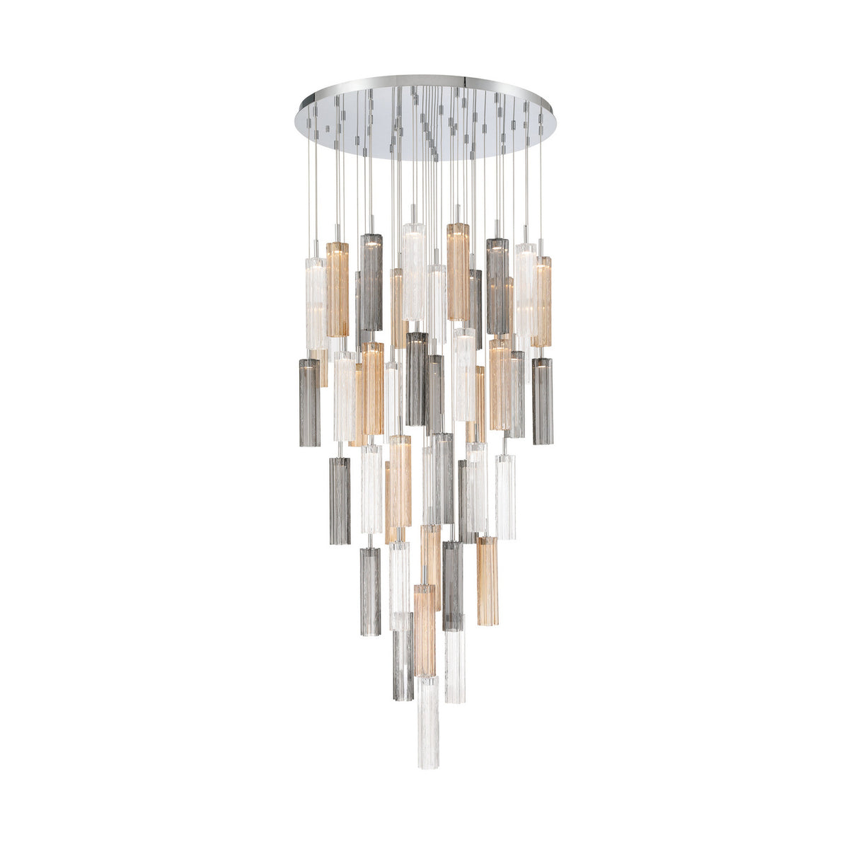 Crystorama Addis 36" LED Multi-Light Pendant Polished Chrome Autumn - detail
