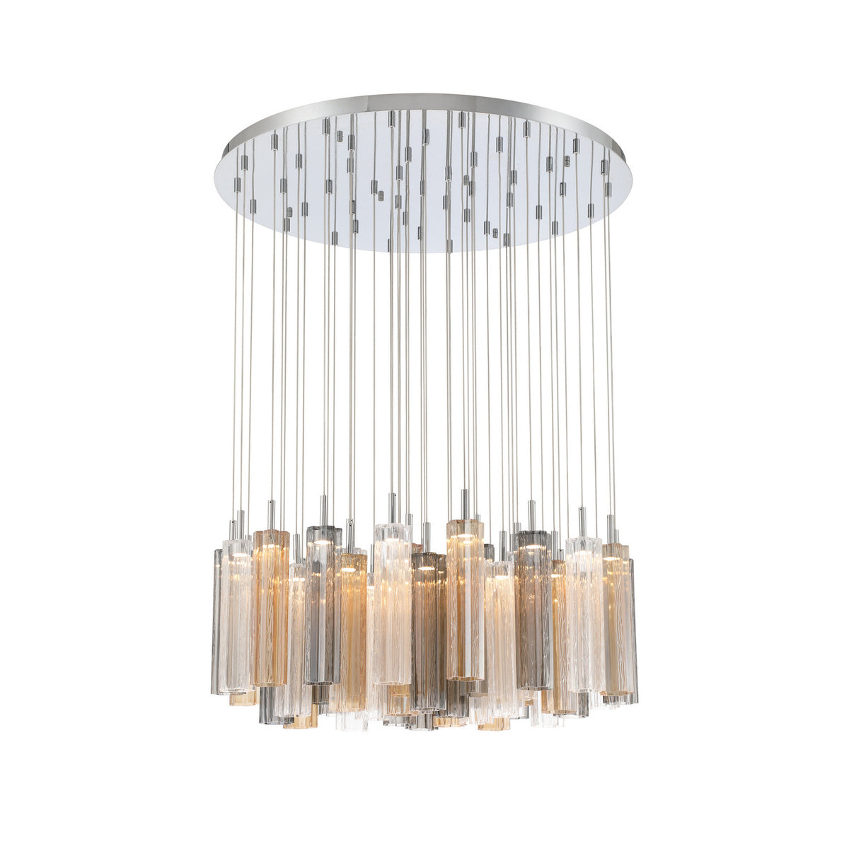Crystorama Addis 36" LED Multi-Light Pendant Polished Chrome Autumn - detail