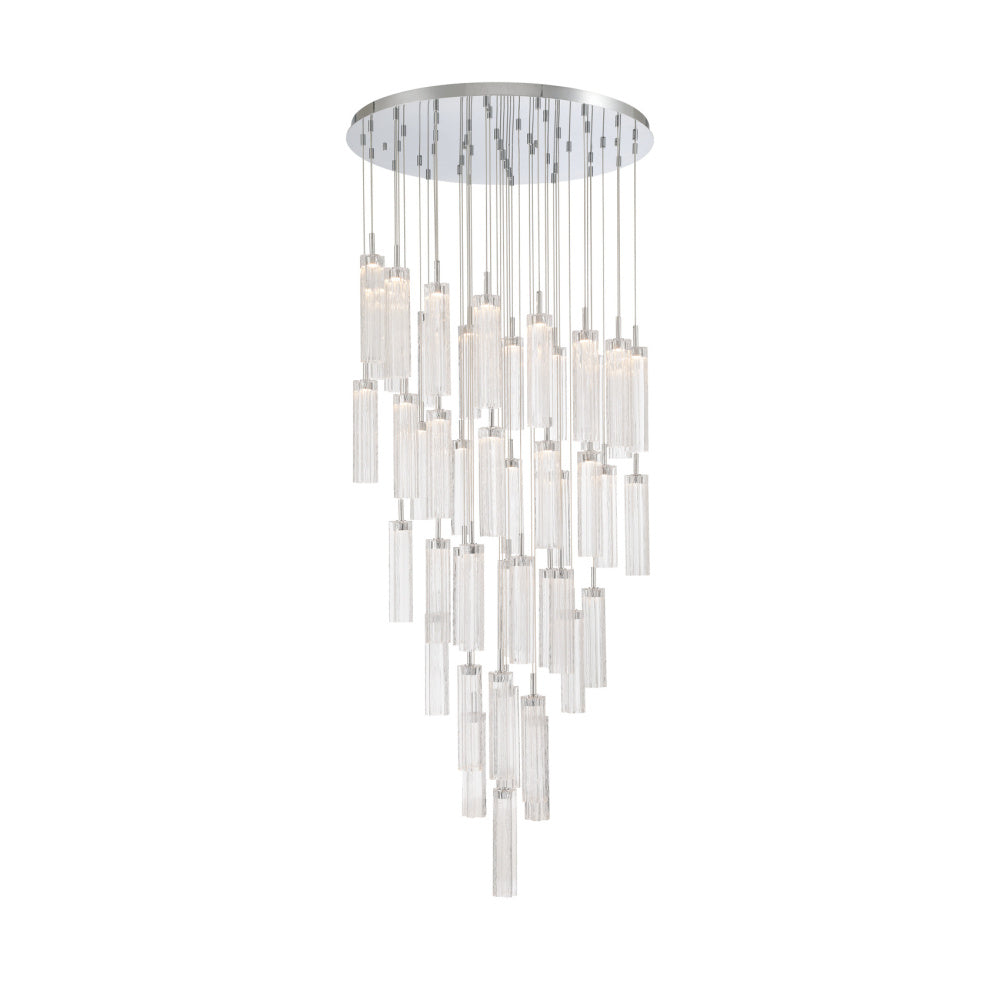 Crystorama Addis 36" LED Multi-Light Pendant Polished Chrome Clear