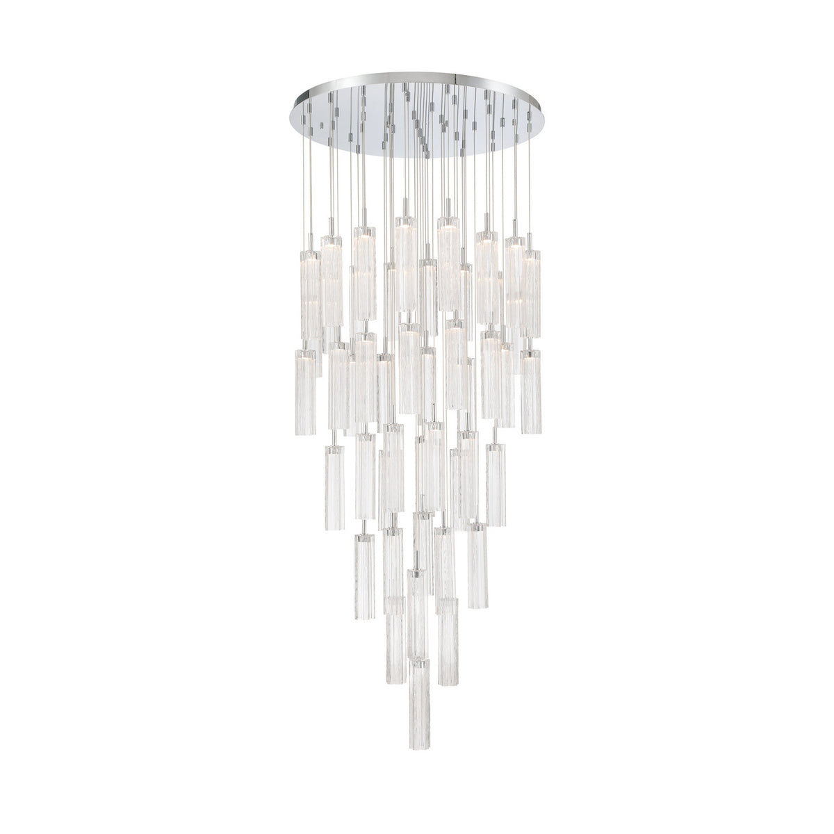 Crystorama Addis 36" LED Multi-Light Pendant Polished Chrome Clear - detail