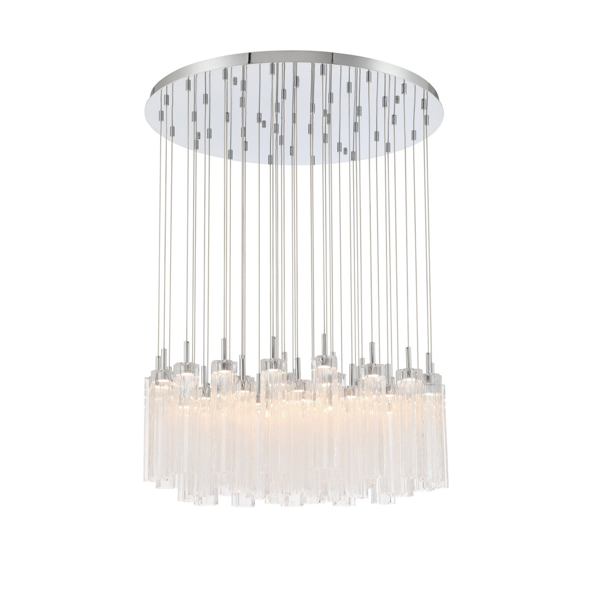 Crystorama Addis 36" LED Multi-Light Pendant Polished Chrome Clear - detail