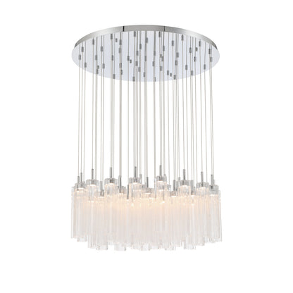 Crystorama Addis 36" LED Multi-Light Pendant Polished Chrome Clear - detail