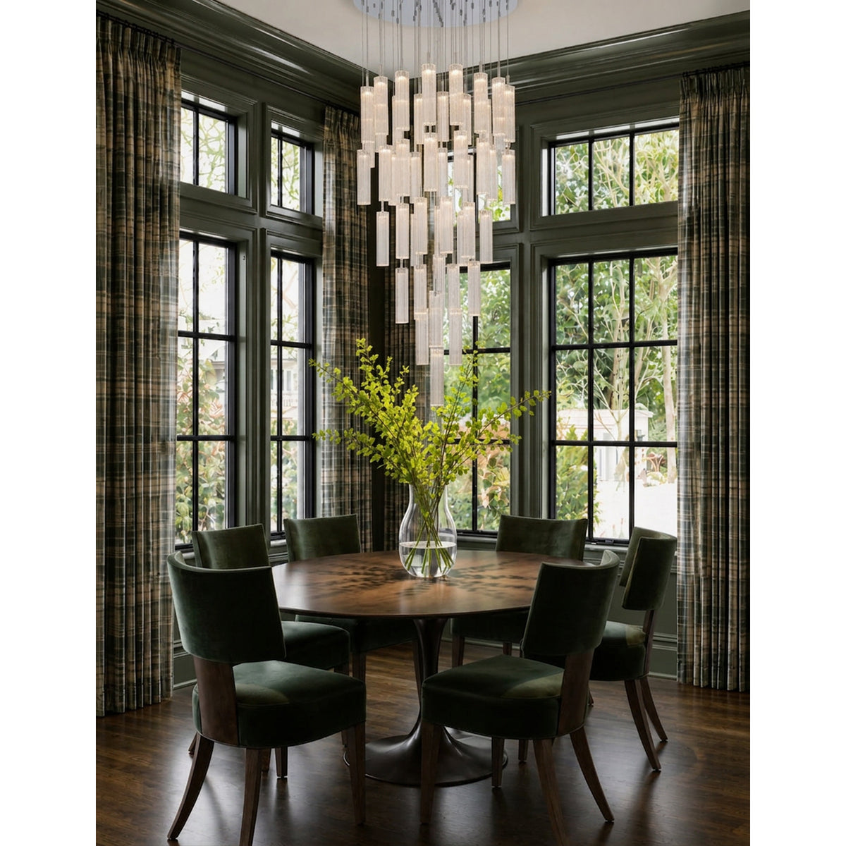 Crystorama Addis 36" LED Multi-Light Pendant Polished Chrome Clear - lifestyle