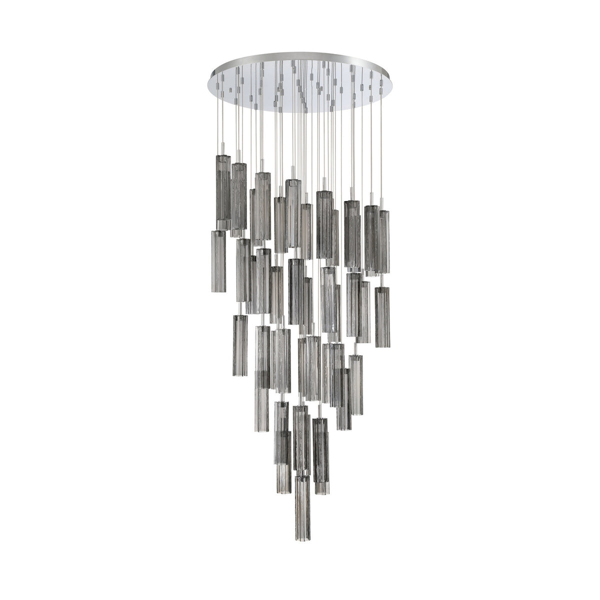 Crystorama Addis 36" LED Multi-Light Pendant Polished Chrome Smoke - detail