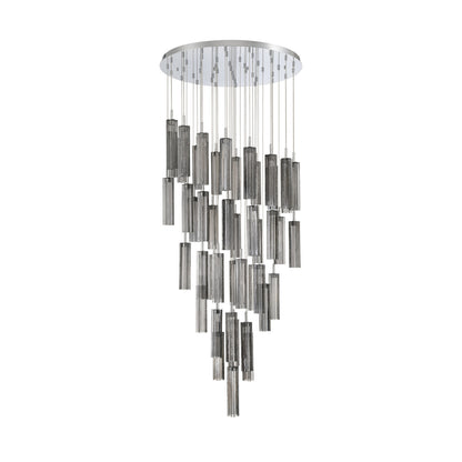 Crystorama Addis 36" LED Multi-Light Pendant Polished Chrome Smoke - detail