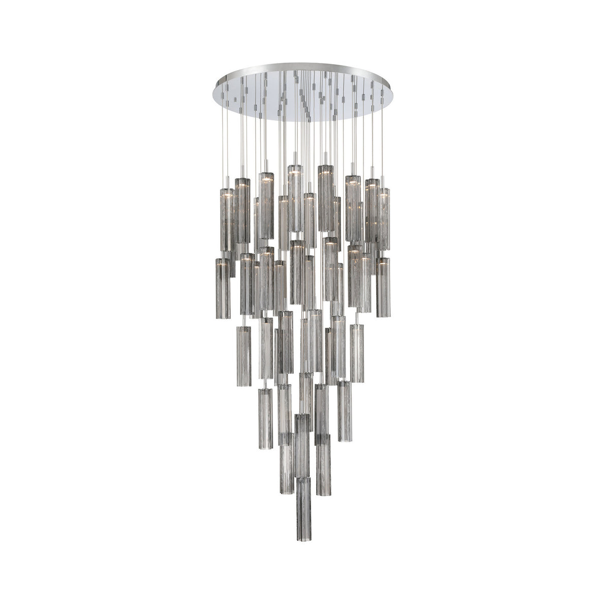 Crystorama Addis 36" LED Multi-Light Pendant Polished Chrome Smoke - detail