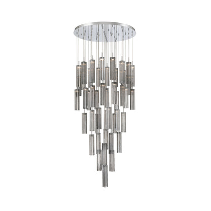Crystorama Addis 36" LED Multi-Light Pendant Polished Chrome Smoke - detail