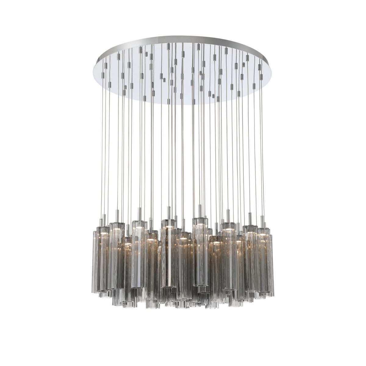 Crystorama Addis 36" LED Multi-Light Pendant Polished Chrome Smoke - detail
