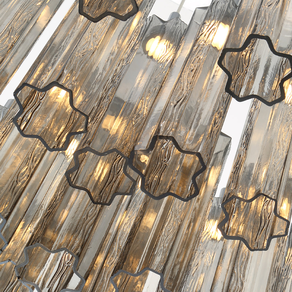 Crystorama Addis 36" LED Multi-Light Pendant Polished Chrome Smoke - detail