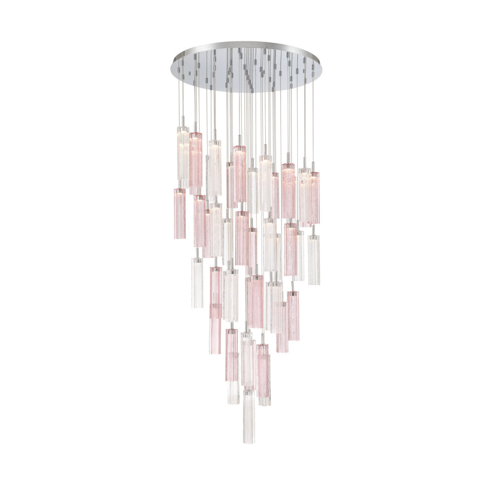 Crystorama Addis 36" LED Multi-Light Pendant Polished Chrome Spring