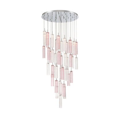 Crystorama Addis 36" LED Multi-Light Pendant Polished Chrome Spring