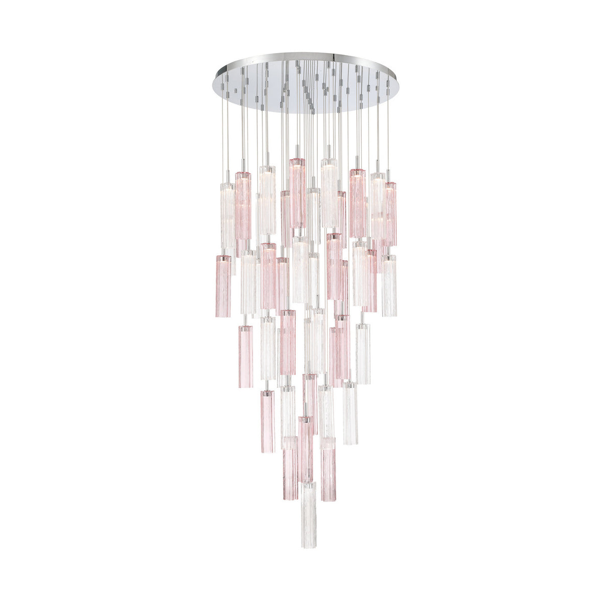 Crystorama Addis 36" LED Multi-Light Pendant Polished Chrome Spring - detail