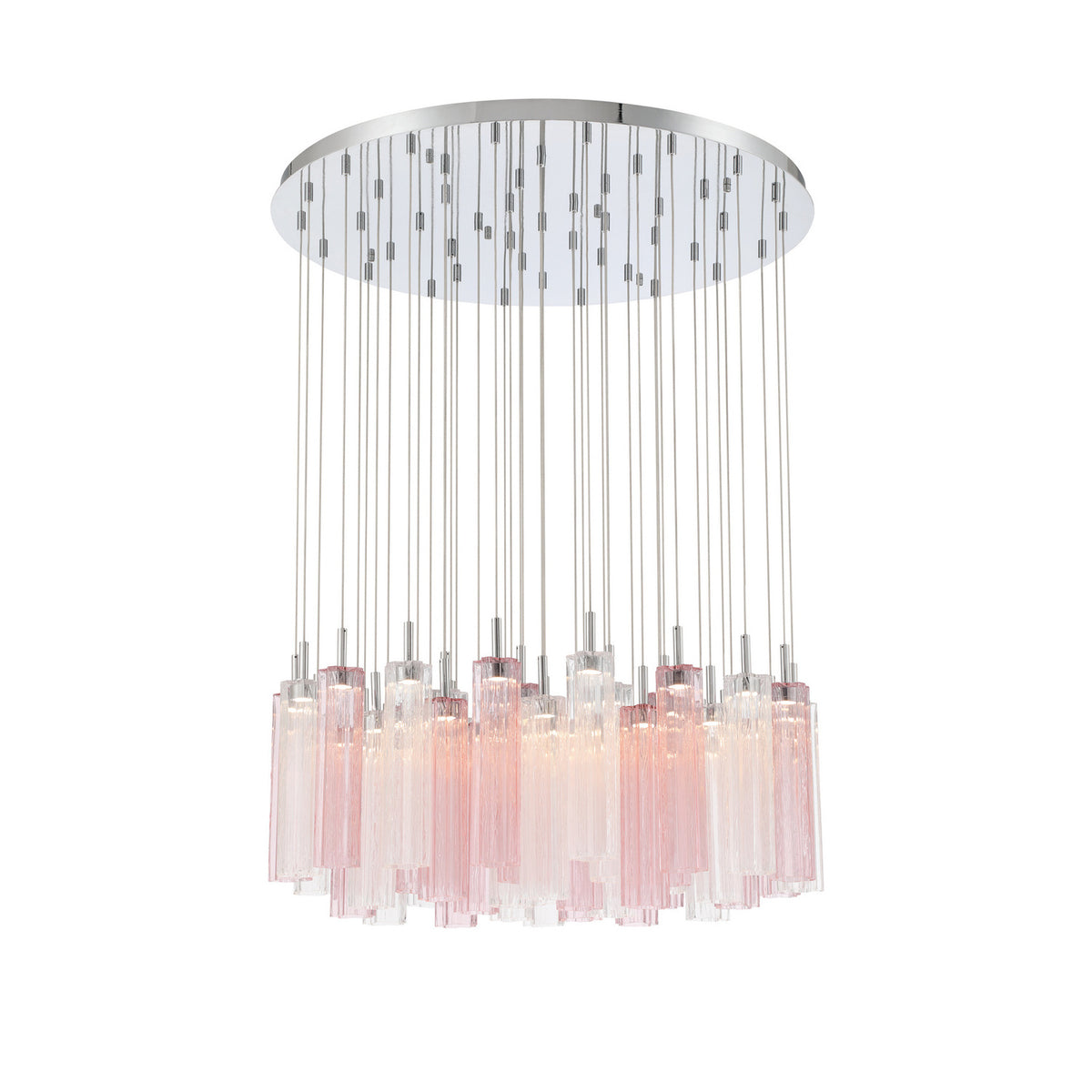 Crystorama Addis 36" LED Multi-Light Pendant Polished Chrome Spring - detail