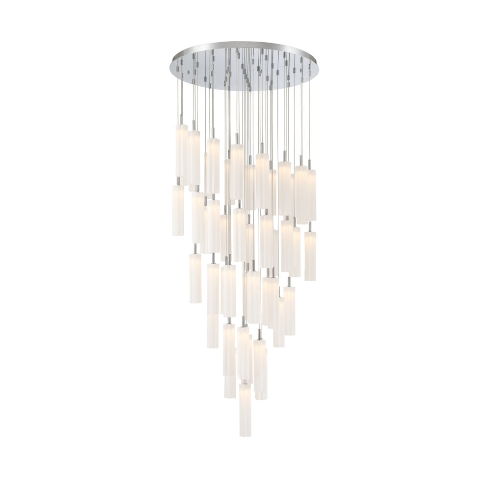Crystorama Addis 36" LED Multi-Light Pendant Polished Chrome White