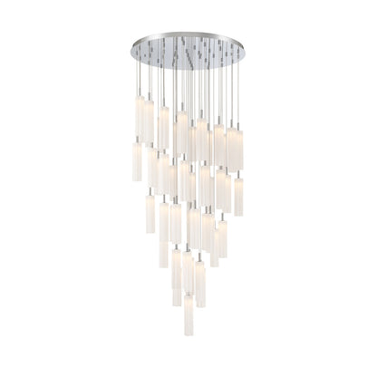 Crystorama Addis 36" LED Multi-Light Pendant Polished Chrome White