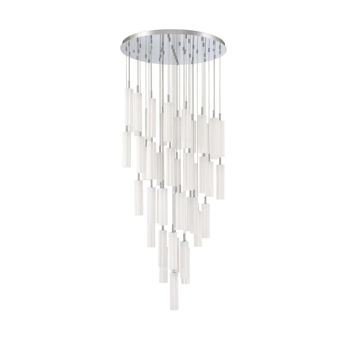 Crystorama Addis 36" LED Multi-Light Pendant Polished Chrome White - detail