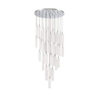 Crystorama Addis 36" LED Multi-Light Pendant Polished Chrome White - detail