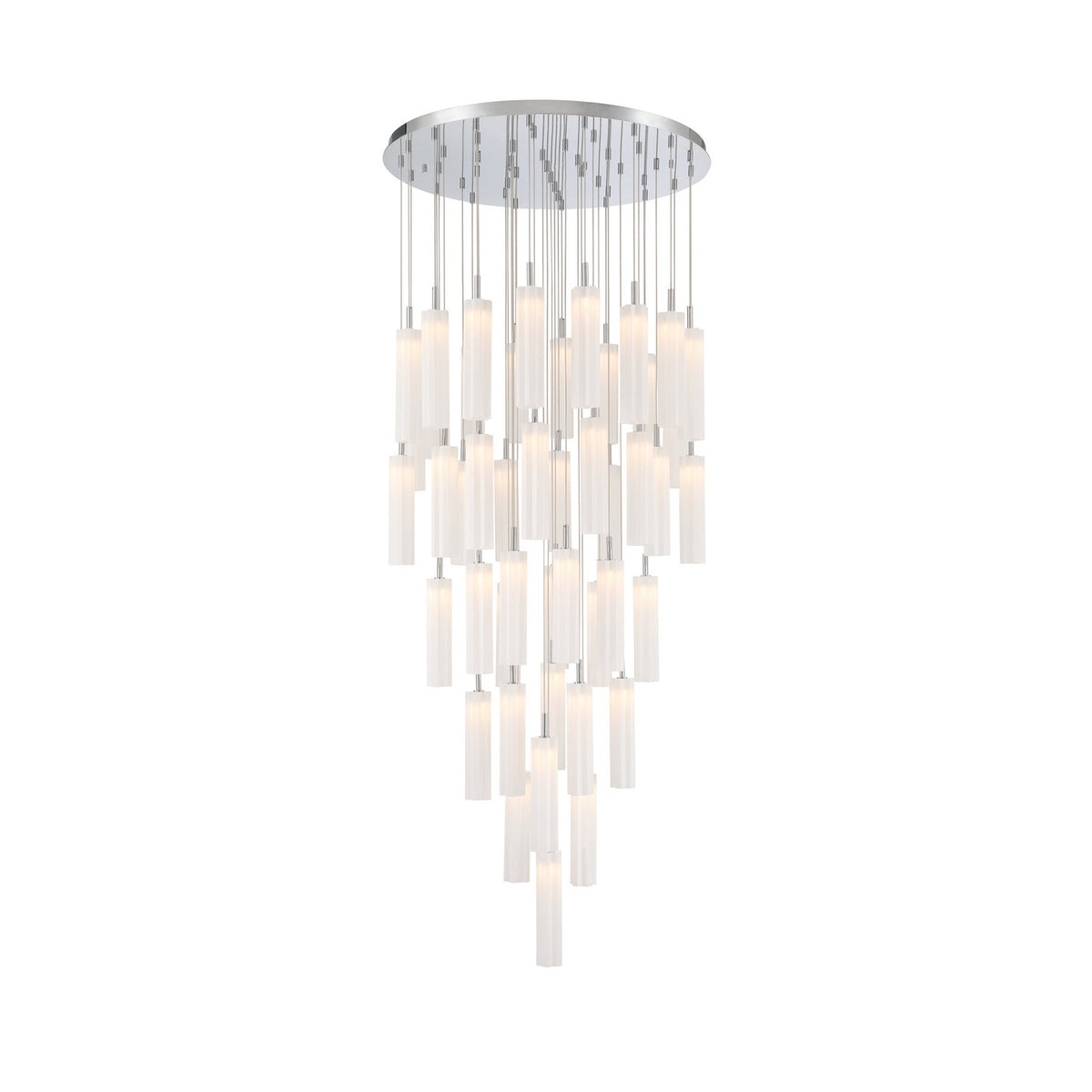 Crystorama Addis 36" LED Multi-Light Pendant Polished Chrome White - detail
