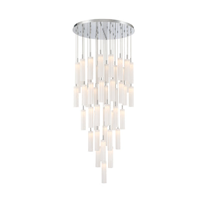 Crystorama Addis 36" LED Multi-Light Pendant Polished Chrome White - detail