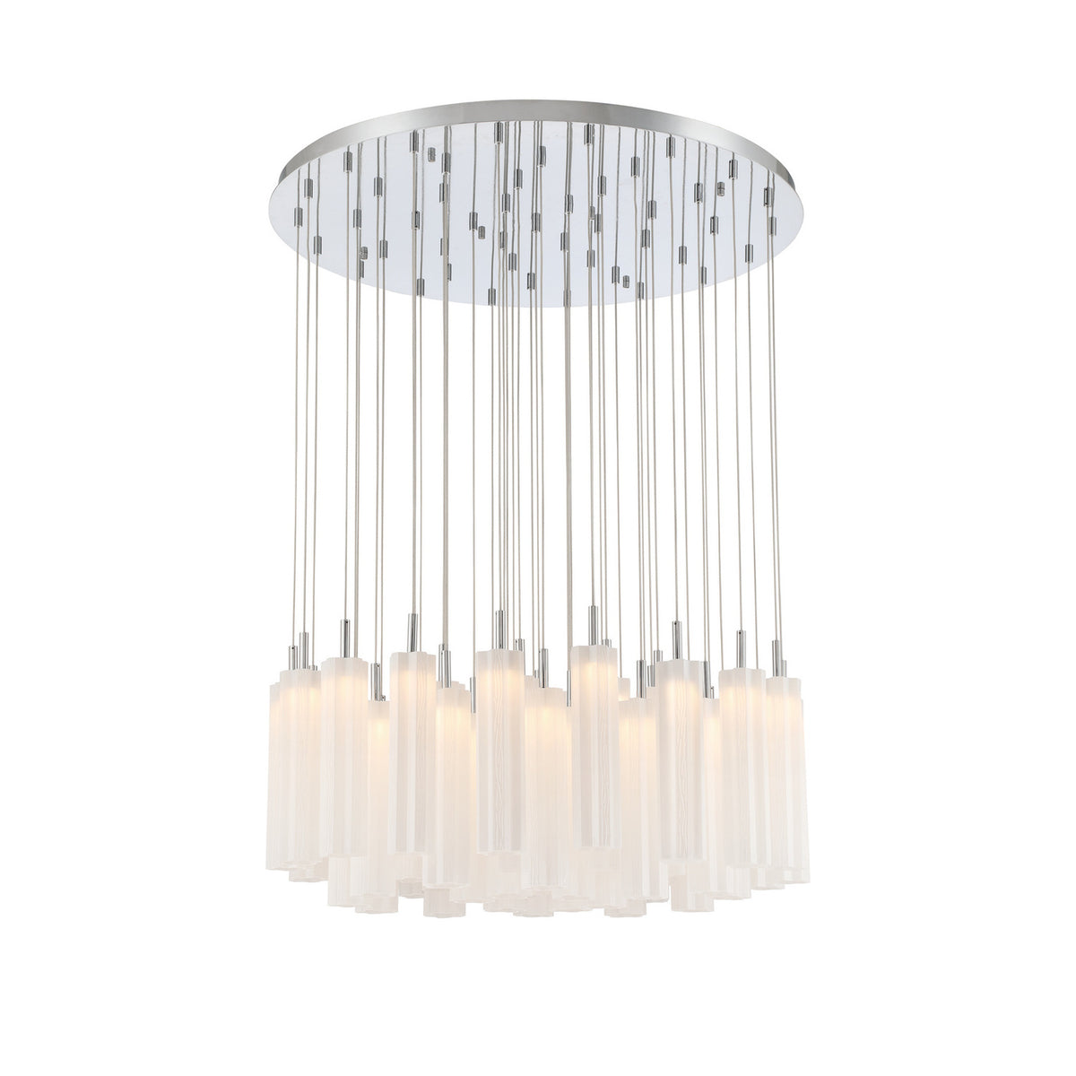 Crystorama Addis 36" LED Multi-Light Pendant Polished Chrome White - detail