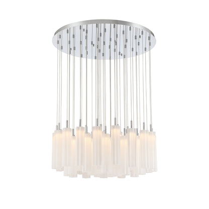 Crystorama Addis 36" LED Multi-Light Pendant Polished Chrome White - detail