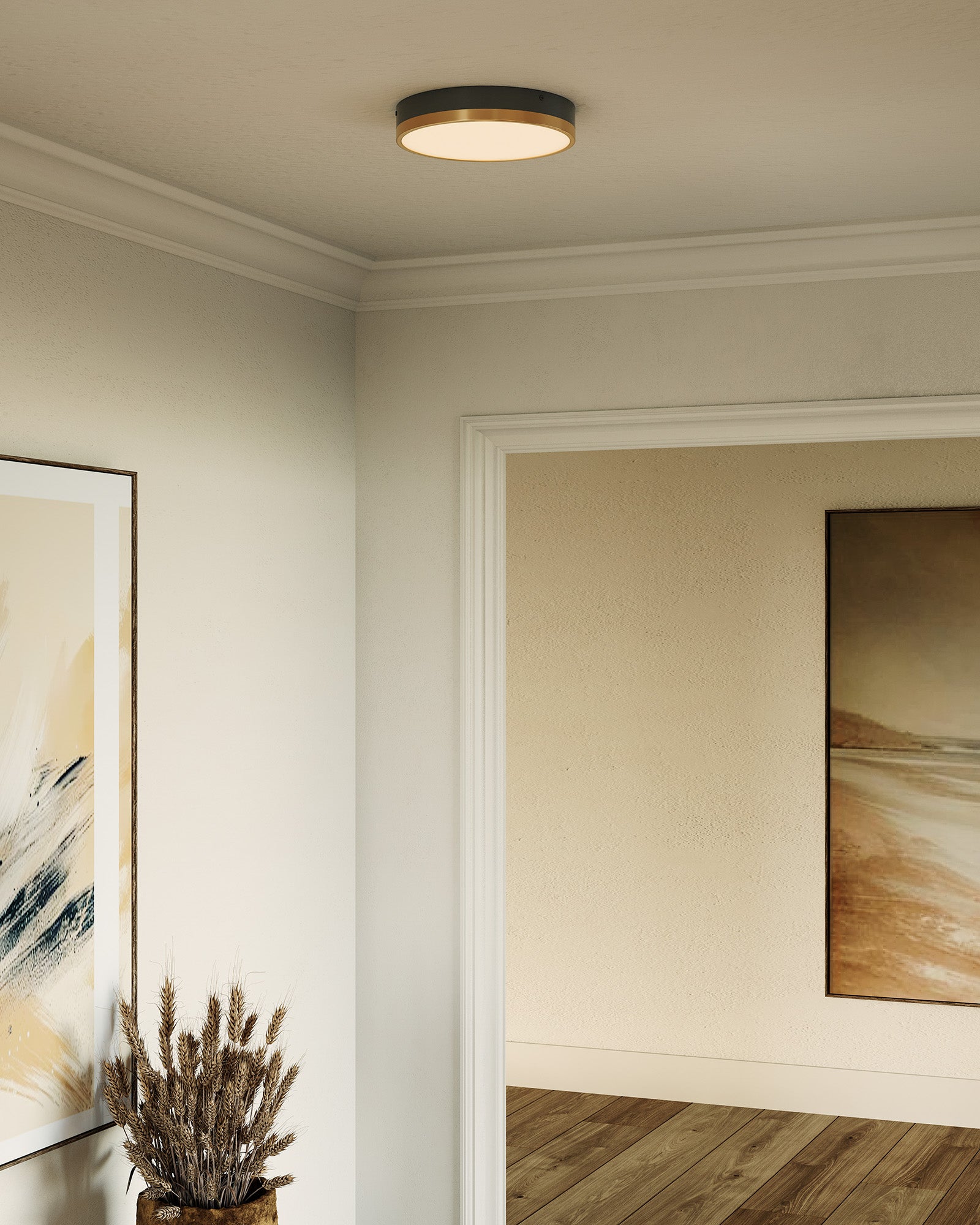 Alora Lighting Adelaide LED Flush Mount Aged Gold, White