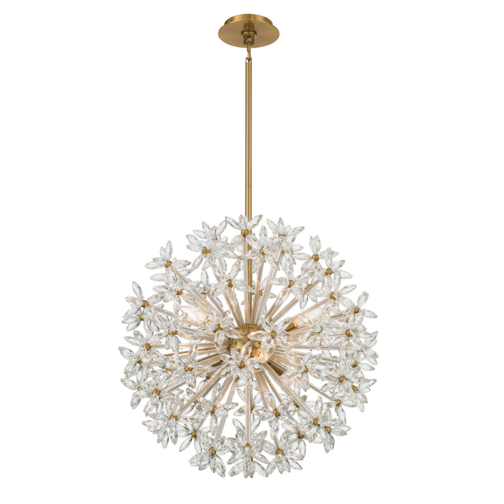 Crystorama Adley 6-Light Aged Brass Chandelier