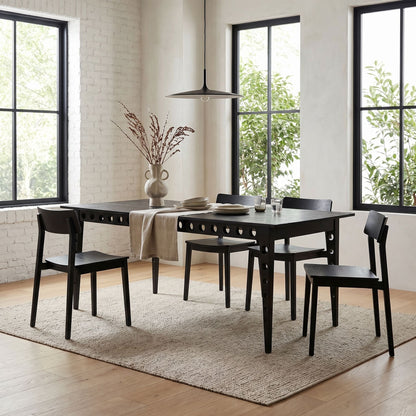 Noir Pericles Dining Table Black Charcoal styled in an interior setting