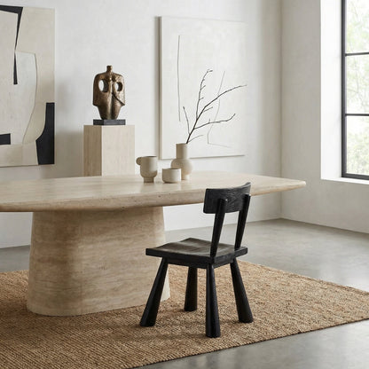 Noir Gilbert Dining Chair Black Charcoal styled in an interior setting