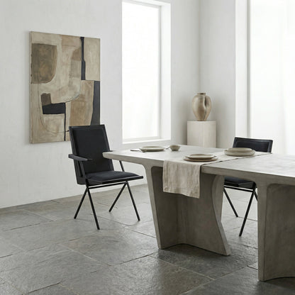 Noir Henderson Dining Chair Black Charcoal, Black styled in an interior setting