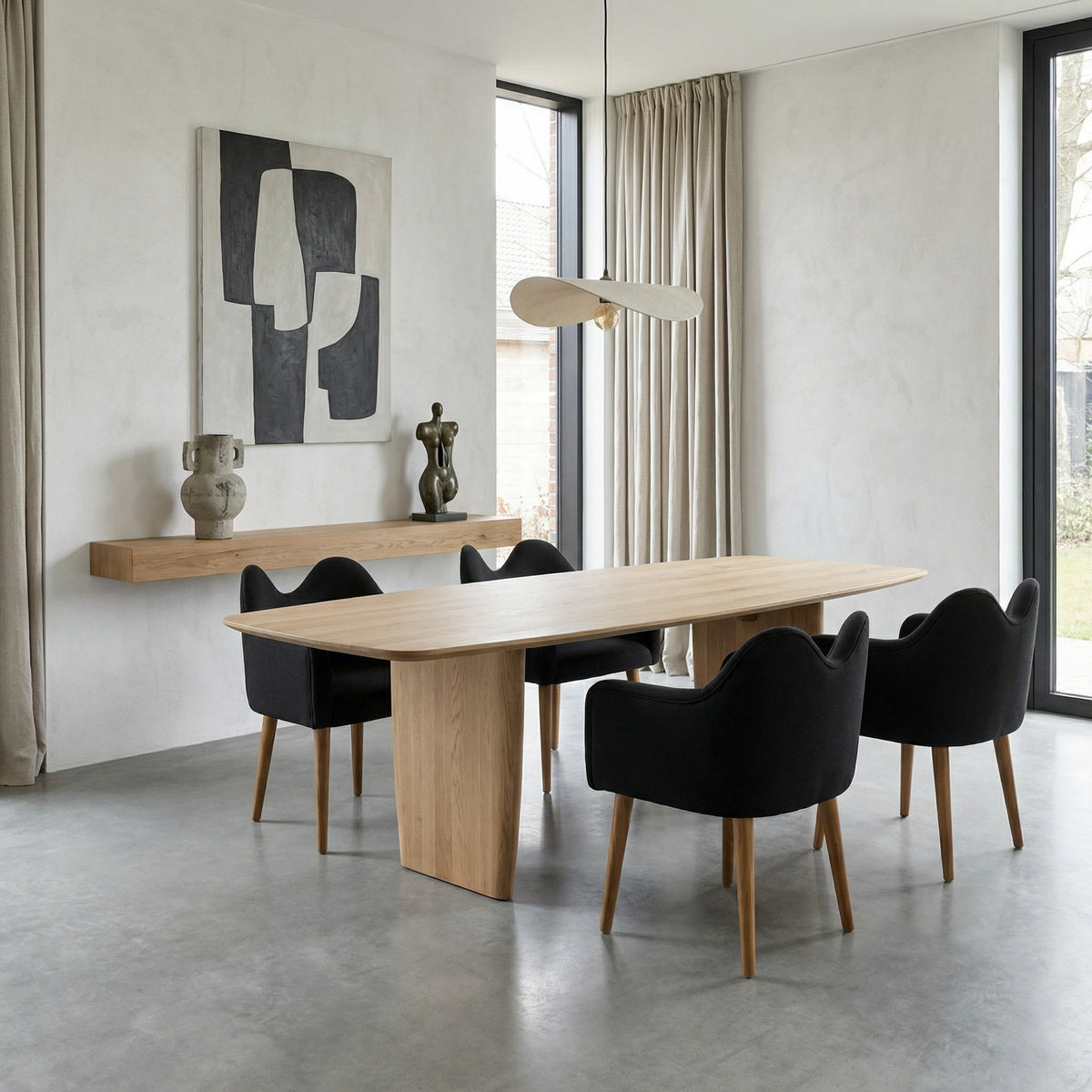 Noir Cornelia Chair Clear Coat Satin styled in an interior setting