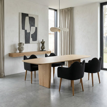 Noir Cornelia Chair Clear Coat Satin styled in an interior setting
