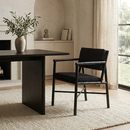 Noir Camworth Chair Charcoal Black styled in an interior setting