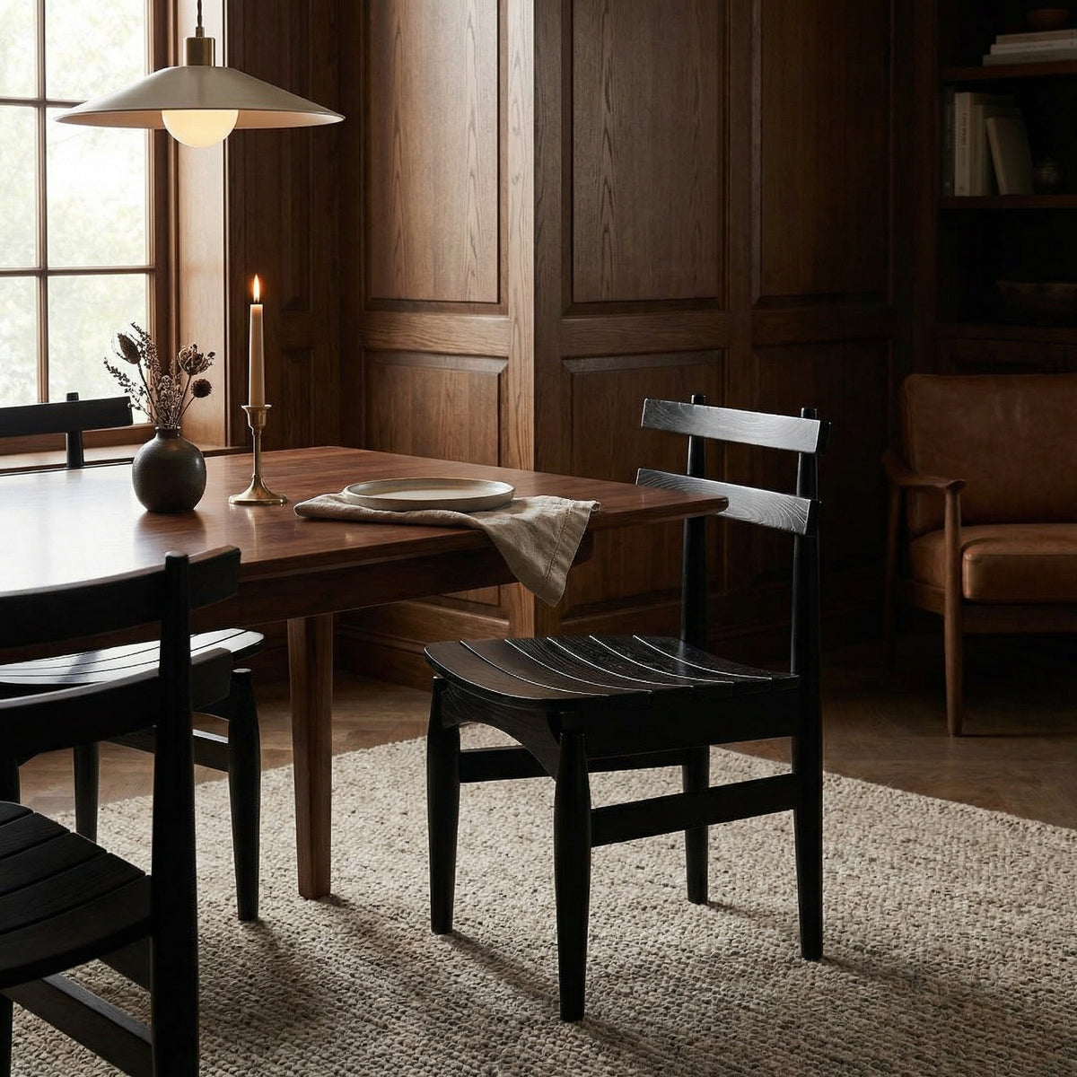 Noir Azumi Dining Chair Natural styled in an interior setting