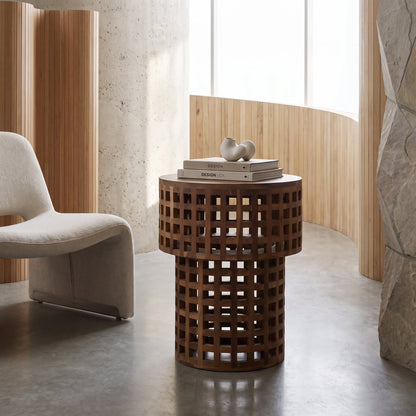 Noir Flynn Side Table styled in an interior setting