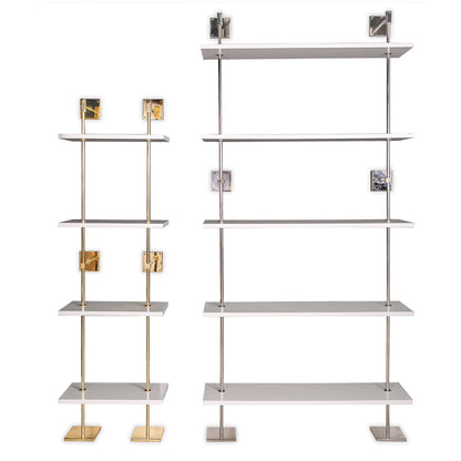Marais 5-Tier Shelf White / Nickel