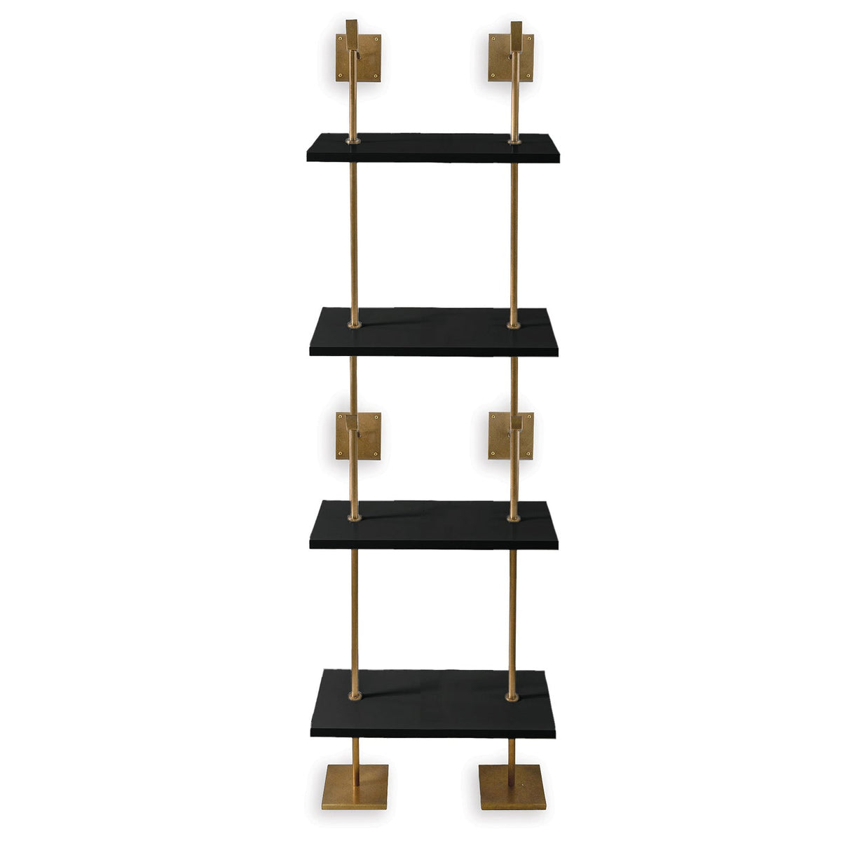 Port 68 Marais 4-Tier Shelf Aged Brass