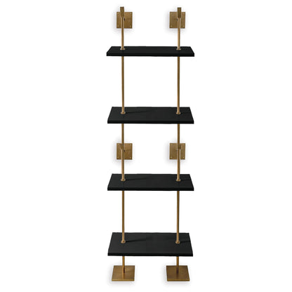 Port 68 Marais 4-Tier Shelf Aged Brass