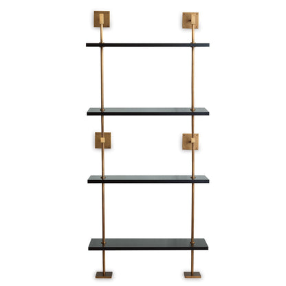 Marais 4-Tier Shelf Black / Aged Brass