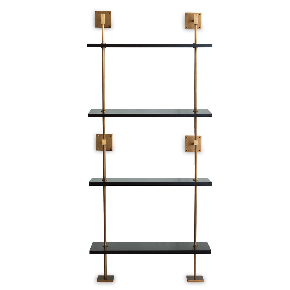 Marais 4-Tier Shelf Black / Aged Brass