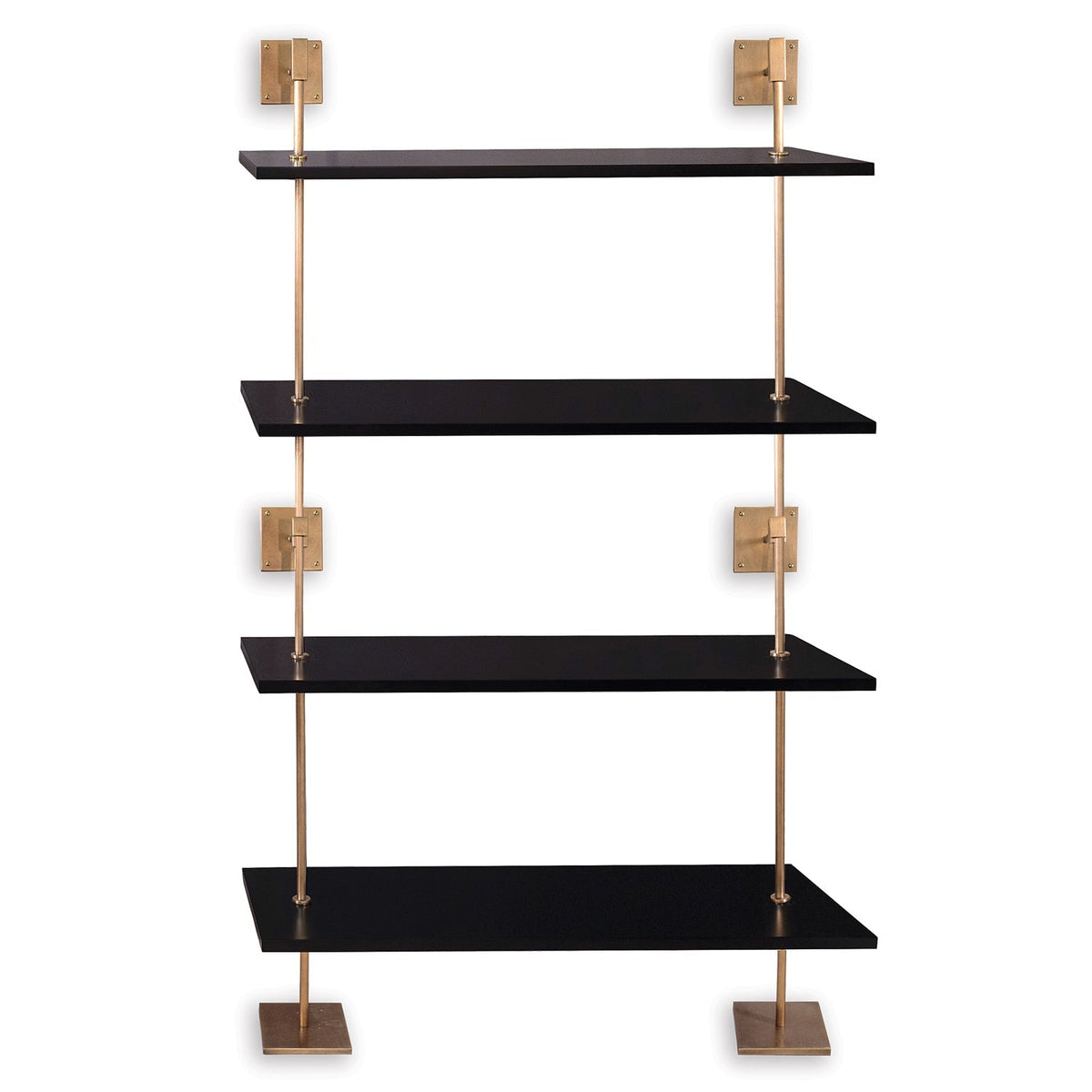 Marais 4-Tier Shelf Black / Aged Brass
