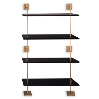 Marais 4-Tier Shelf Black / Aged Brass