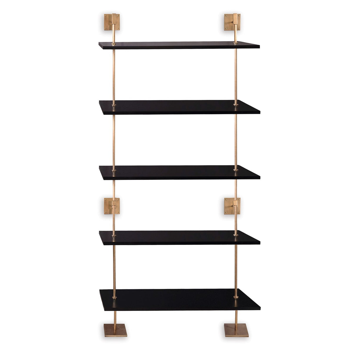 Marais 5-Tier Shelf Black / Aged Brass