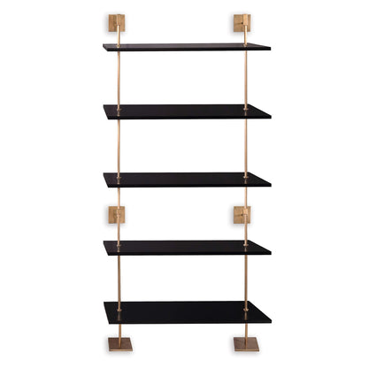 Marais 5-Tier Shelf Black / Aged Brass