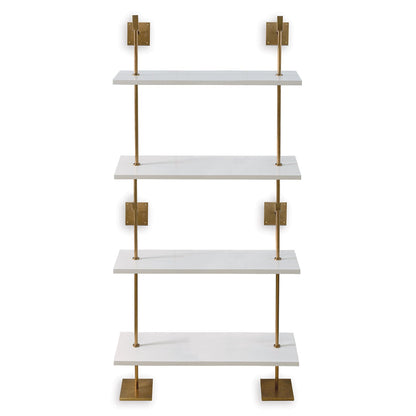 Port 68 Marais 4-Tier Shelf Aged Brass