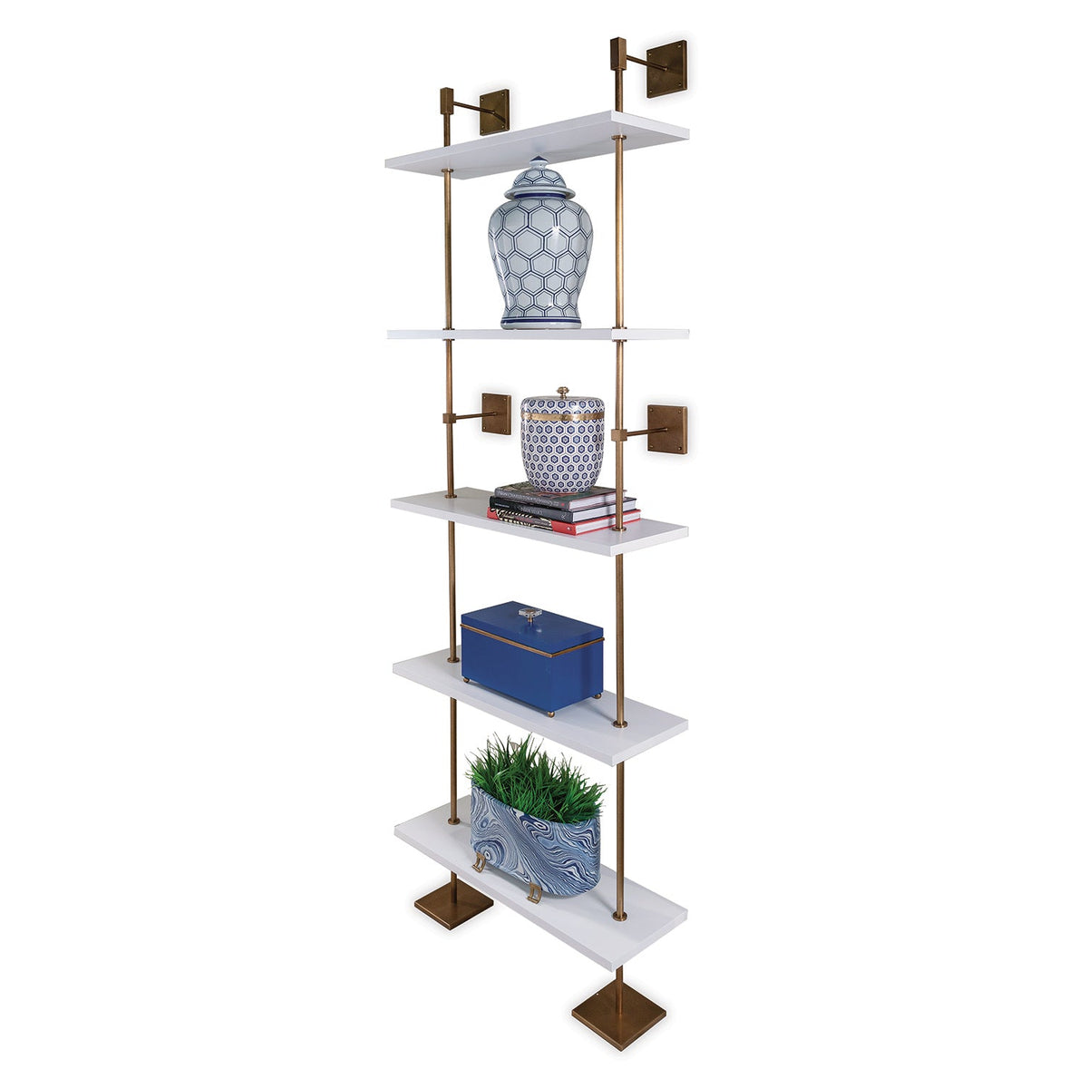 Port 68 Marais 5-Tier Shelf Aged Brass